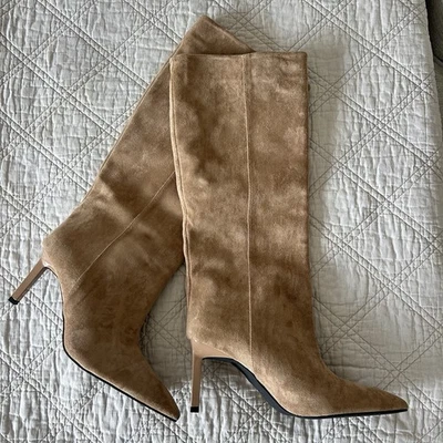 Botas hasta la rodilla de gamuza sintética para mujer Stilleto talla 41 EE. UU. 10 nuevas Foto 1 de 4