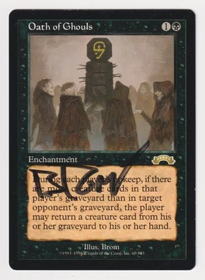 Signed Oath of Ghouls HP Exodus Artist Brom 1998 MTG Magic Reserved List Rare! - Image 1 of 2