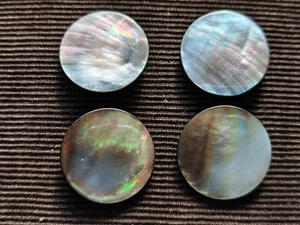 4  große Perlmuttknöpfe, Durchmesser 34 mm, silber bunt - Bild 1 von 2