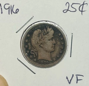 1916 Barber Quarter Coin  - Picture 1 of 2