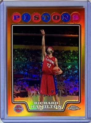 Richard Hamilton 2008-09 Topps Chrome ORANGE REFRACTOR /499 #132 Rip Pistons - Image 1 of 3