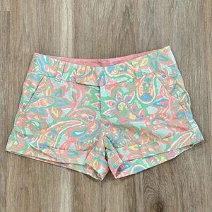 Lilly Pulitzer Barclay Shorts Size 4 Blue Green Pink Paisley - Picture 1 of 6