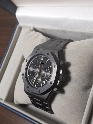 OROLOGIO seiko Mod Royal Seikoak Powered By Seiko Movement Vk63 -nero Oro- - Immagine 1 di 4