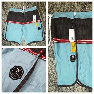 VISSLA Board Shorts Para Hombre Talla 30 Dragas Surf Bañador Lt Azul Gris ELASTIZADO Foto 1 de 4