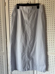 Christopher & Banks Cotton Maxi Skirt Size 14 Women's Light Blue White Check - Picture 1 of 6