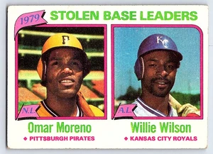 1980 Topps #204 1979 Stolen Base Leaders (Omar Moreno / Willie Wilson) LL - Bild 1 von 2