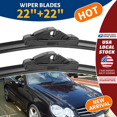 22"+22" Front Windshield Wiper Blades For Mercedes-Benz C230 2004-2007 Set of 2 - Image 1 of 4