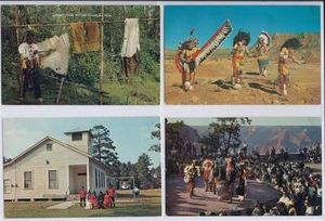 Postcard 1950's Photo 4 Native American Indian Unused Lot I Hopi Dancers Church - Picture 1 of 2