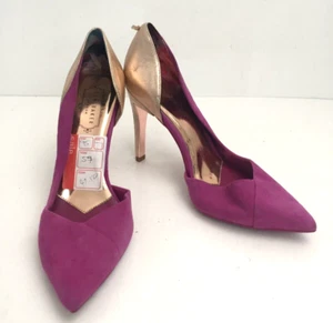 Ted Baker Women's Giulla Court Size 7 Purple Metallic D'Orsay Stilettoes New F1 - Picture 1 of 12
