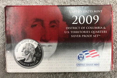 2009 DC & Territories Quarter Silver Proof Set w/ COA - Image 1 of 2