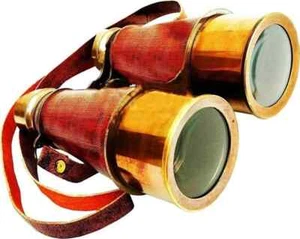 Antique Leather Telescope Vintage Nautical Brass Binocular With Neck Strip - Picture 1 of 5