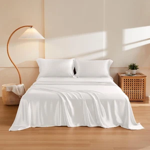 Silk Sheet Set 4 Pcs, 6A+ Top Grade 100% Natural Mulberry Silk Bed Sheets, Luxur - Picture 1 of 7
