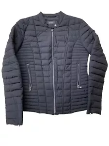 Guess Los Angeles Womens Size Medium Black Puffer Jacket Stretch Lightweight Vgc - Picture 1 of 8