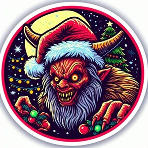 Christmas Krampus,  Waterproof Vinyl Sticker, UV resistant Decal - Bild 1 von 12