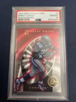 1997 EMMITT SMITH Pinnacle Totally Certified Platinum Red #1999/4999 #1 PSA 10 - Image 1 of 2