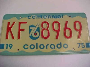 1975 COLORADO CENTENNIAL LICENSE PLATE "KF 76 8969 - Picture 1 of 6