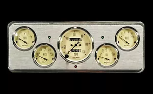 1939 Chevy Car Gauge Panel w/ Auto Meter Antique Beige Gauges Tan Dash Insert 39 - Picture 1 of 1