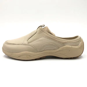 Propet Wash and Wear Pro Beige Leather Slide Mule Comfort Flats Womens 6.5 - Picture 1 of 10