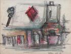 JEANETTE WELTY CHELF Drawing KITCHEN STILL LIFE c1960 ABSTRACT IMPRESSIONISM