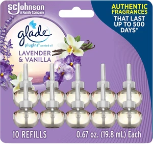 10 Glade PlugIns Refills Air Freshener Scented Essential Oils Lavender & Vanilla - Picture 1 of 12