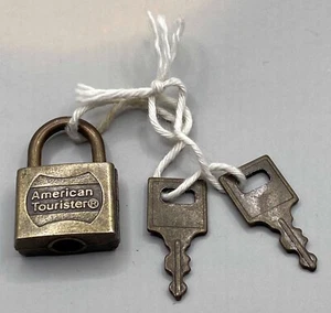 Vintage American Tourister Bronze Gold Schloss und Schlüssel - Bild 1 von 5
