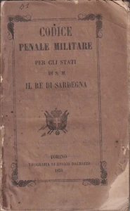 Military Penal Code for the States of H.M. the King of Sardinia - 1859 Dalmazzo - Picture 1 of 1