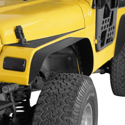 Guardabarros estilo plano negro acero 4 piezas aptos para Jeep Wrangler TJ 1997-2006 Foto 1 de 4