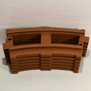Vintage Peg Perego Train Track 6 Curved Pieces Circle Track Brown 1221!!! - Picture 1 of 7
