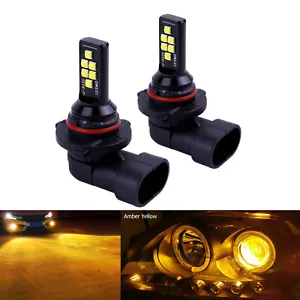 New 2x 9005 Amber LED Bulb Bright Upgraded SMD 3030 High Beam Direct Replacement - Picture 1 of 10