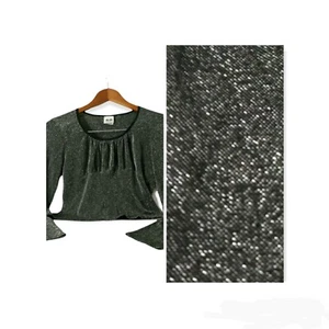 Damen schwarz silber Gr. Large Y2K Party Urlaub Club bauchfreies Oberteil Spaß Shirt - Bild 1 von 9