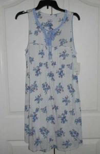 Camisón Croft and Barrow mezcla de rayos suaves sin mangas flor púrpura azul M nuevo con etiquetas - Imagen 1 de 2