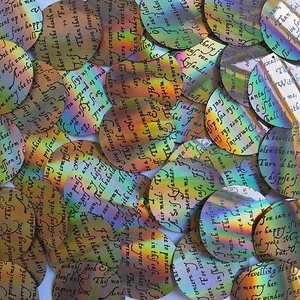 Sequin Round 1.5" Black Gold Lazersheen Midsummer Night's Dream Shakespeare - Picture 1 of 1