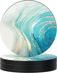 Coasters for Drinks, Set of 6 Cute Absorbent Rubber Drink Coasters for Cup with - Picture 1 of 7