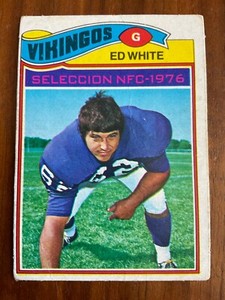 1977 Topps MEXICAN #30 Ed White ALL-PRO Minnesota Vikings, short print (SP)