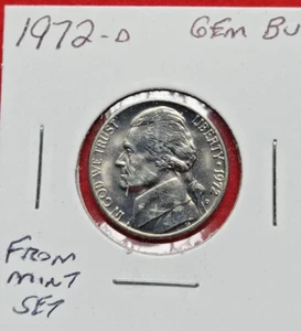 USA Münze 1972-D Jefferson Nickel Stempelglanz Form Mint Set - Bild 1 von 2