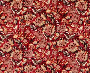 SANDERSON CURTAIN FABRIC "Amara Butterfly Velvet" 0.90 METRE CINNABAR/INK BLACK - Picture 1 of 6
