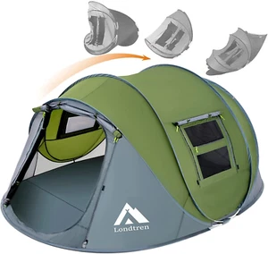 4 Person Pop Up Camping Tent Waterproof Instant Setup 2 Doors Outdoor Travel - Picture 1 of 12