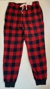 NEW SONOMA Mens Red Plaid Flannel Elastic Waist Lounge Pajama Sleep Pants Medium - Picture 1 of 13