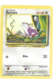 RATTATA, Base Set Pokemon Card, TCG 61/102 WOTC - Afbeelding 1 van 2