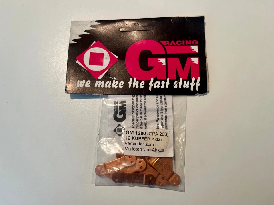 GM Racing Battery 12 Bars Copper NIB Sub C Sanyo Panasonic Vintage GM1280 GPA203 - Bild 1 von 3