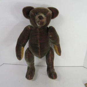 ANTIQUE MOHAIR JOINTED GROWLER TEDDY BEAR 13" NICE - Picture 1 of 13