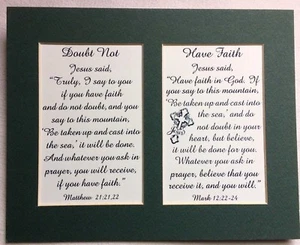 FAITH No Doubt MOVE MOUNTAINS Receive PRAYERS Believe GOD verses poems plaques - Picture 1 of 1