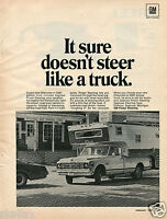 1965 2 Page Print Ad of Chevrolet Chevy Fleetside Pickup & Platform Truck