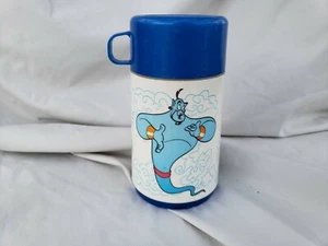 1992 Disney's Aladdin Plastic 8 oz Thermos Genie by Aladdin Blue and White - Picture 1 of 7