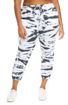 NWT Zella Coastal Tie Dye Sweatpant Joggers - Black / White - Plus Size 3X - Image 1 of 4