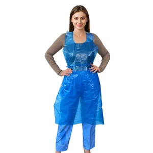 1000pcs Disposable Plastic Waterproof Apron Barbecue Oil Protection Body 1 Mil - Picture 1 of 7