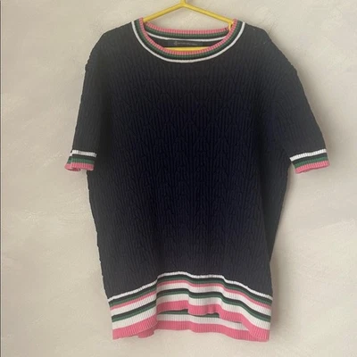 Brooks Brothers women's short-sleeve sweater preppy striped crewneck size small - Image 1 of 4