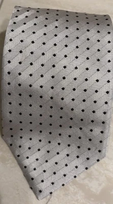 DOLCE & GABBANA Italia espresso plata y negro corbata de seda punteada Foto 1 de 4