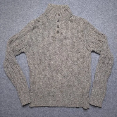 Suéter Massimo Dutti Para Hombres XL Gris Lana Mezcla Cachemira Botón Pullover Italia Foto 1 de 4