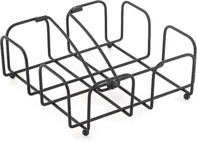 .- Portatovaglioli in Metallo Nero 19X19X7 Cm - Elegante E Pratico Portatovaglio - Immagine 1 di 4